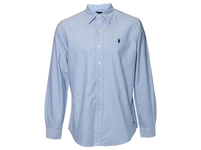 Ralph Lauren, Blue custom fit shirt Cotton  ref.1003065