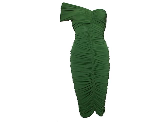 LANVIN, Green draped dress with one shoulder  ref.1003094