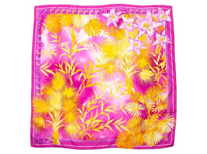 Gianni Versace Versace dell'atelier, Sciarpa rosa con stampa giungla Multicolore