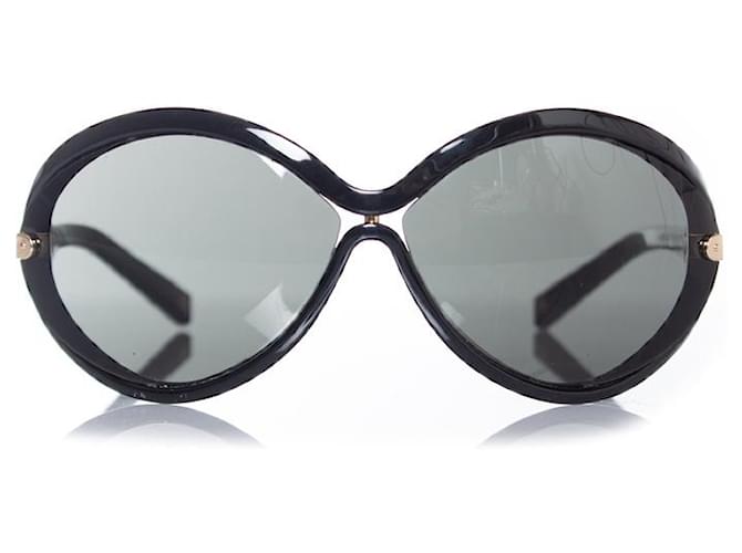 Louis Vuitton, Lunettes de soleil ovales noires  ref.1003112