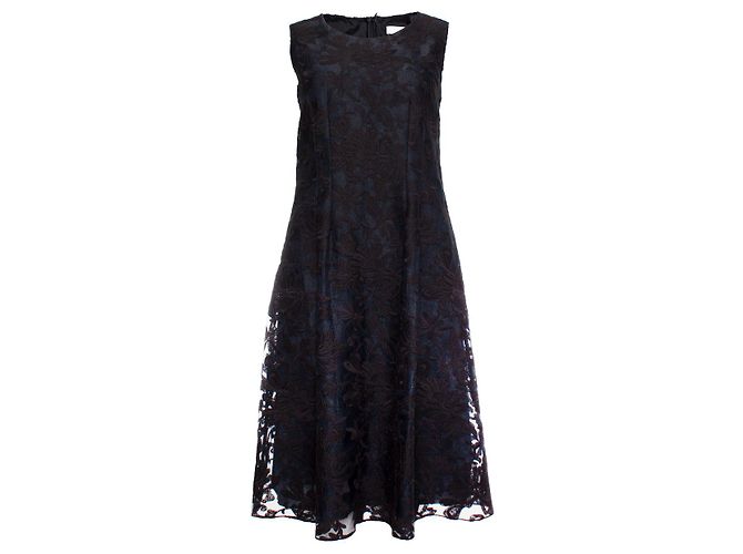 Autre Marque St. Emile, Blaues besticktes Kleid mit Blumen