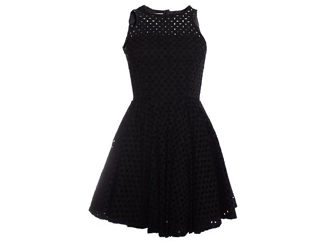 Autre Marque Flávio Castellani, vestido perfurado queimado Preto