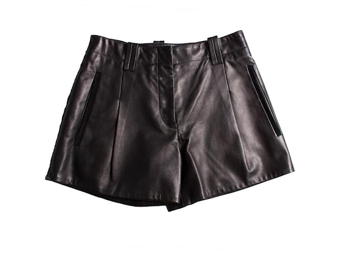 Barbara Bui, Black leather shorts.  ref.1003144