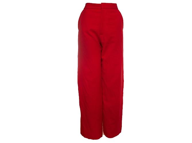 Marni, Pantaloni di cotone rosso Poliestere  ref.1003149