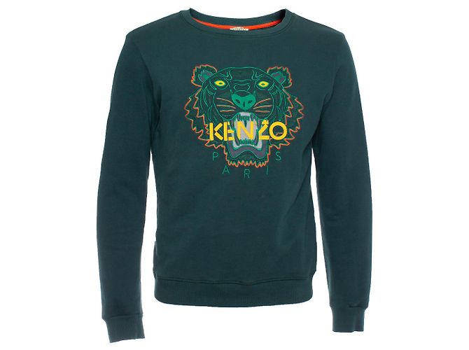 KENZO, suéter verde com parte superior.