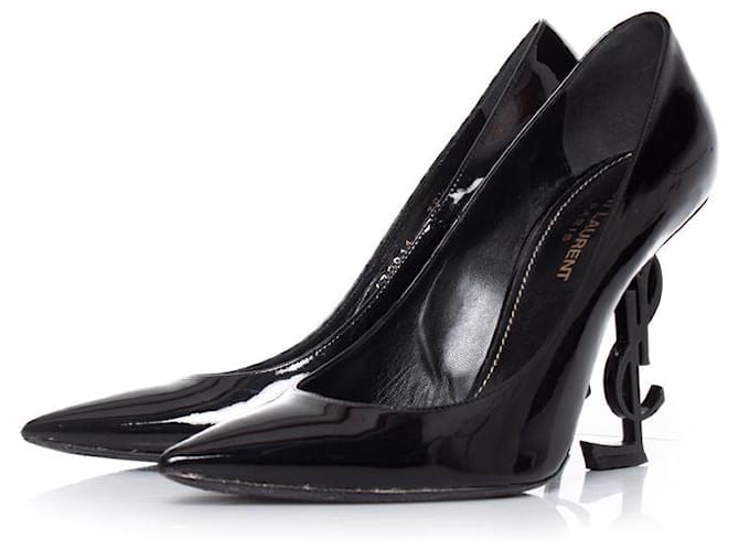 SAINT LAURENT, Black opyum heels Patent leather  ref.1003169