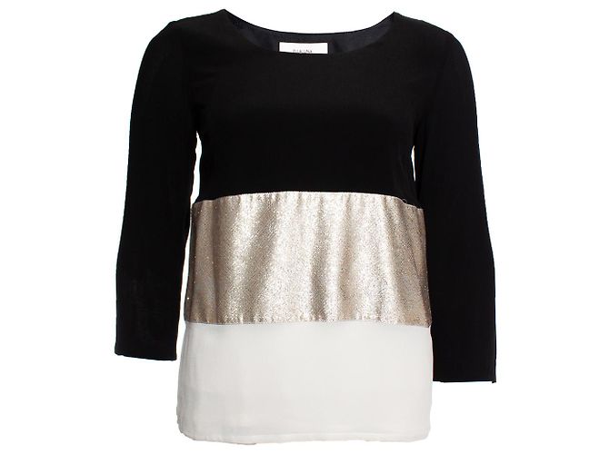 Stella Luna Ella Luna, Top t-shirt con lurex Nero D'oro