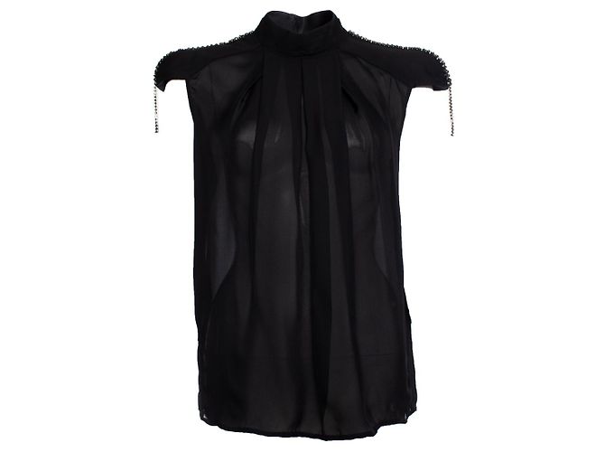 PIERRE BALMAIN, parte superiore con spalline Nero