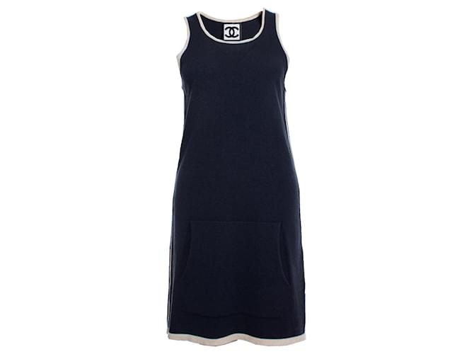 Chanel, cashmere dress with pouch pocket Blue  ref.1003188