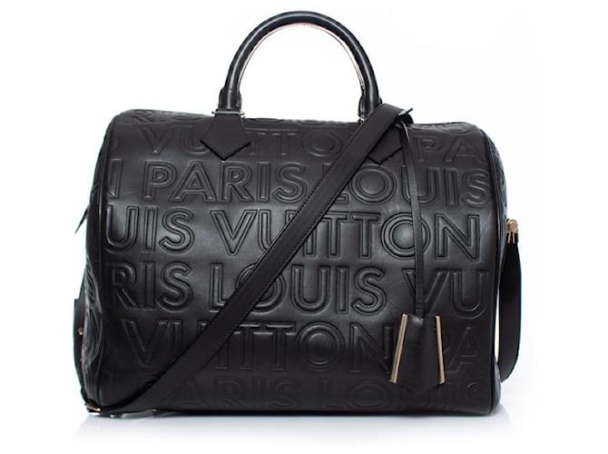 Louis Vuitton, speedy cube in pelle di vitello goffrata Nero  ref.1003205