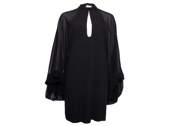 SAINT LAURENT, Schwarzes Kleid mit Puffärmeln