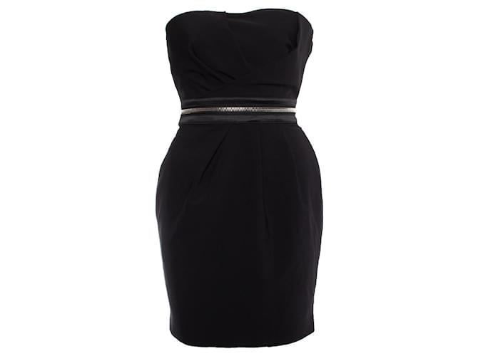 Elisabetta Franchi, strapless dress with zipper Black Polyester  ref.1003215