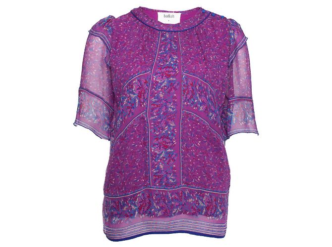 Autre Marque Ba&Sh, Lila Top mit Blumendruck