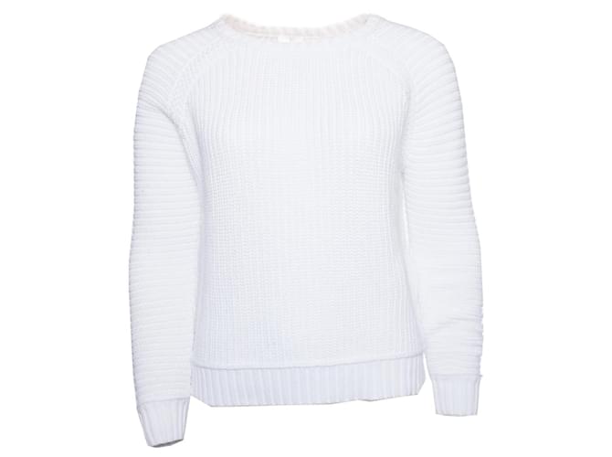 Autre Marque SI-IAE, white knitted sweater. Cotton  ref.1003236