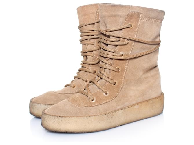 Yeezy, Suede Crepe Sole Boots in Taupe.  ref.1003245