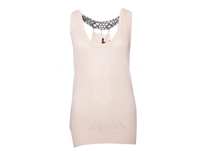 Patrizia Pepe, top with metal beads on the back. Pink Viscose  ref.1003257