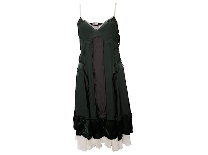 Chloé Chloe, Umgedrehtes Kleid aus grüner Seide.  ref.1003258