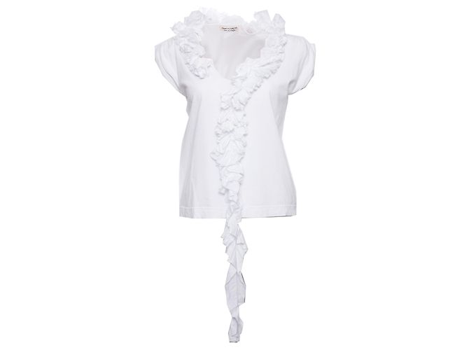COMME des GARCONS, Top bianco vintage con rouges.