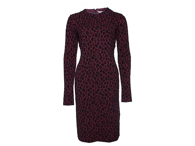 Givenchy, Robe imprimé léopard couleur aubergine. Coton Viscose Violet  ref.1003261