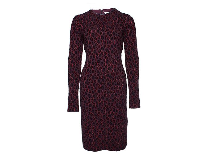 GIVENCHY, Vestido berinjela com estampa de leopardo. Roxo