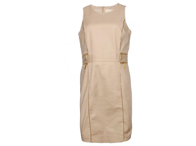 Michael Kors, Abito beige con cerniere dorate Marrone