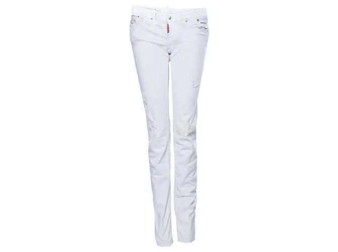 Dsquared2, off-white jeans with stained effect in size IT40/XS.