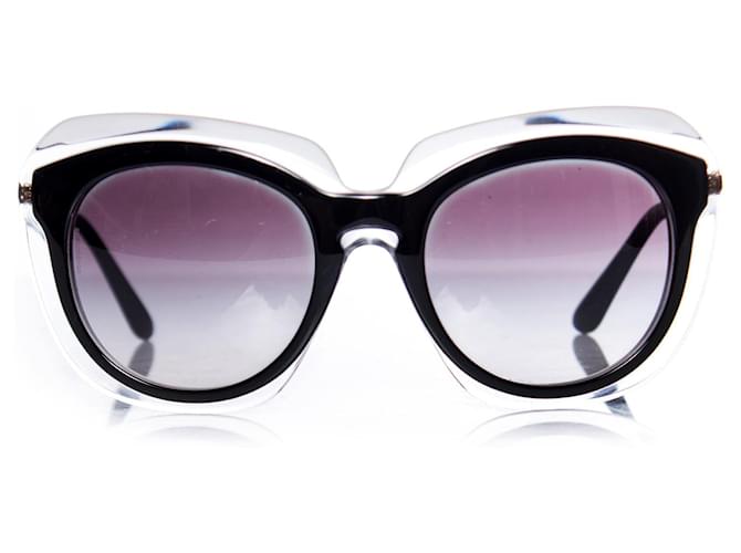 DOLCE & GABBANA, Nero oversize su occhiali da sole trasparenti.  ref.1003311