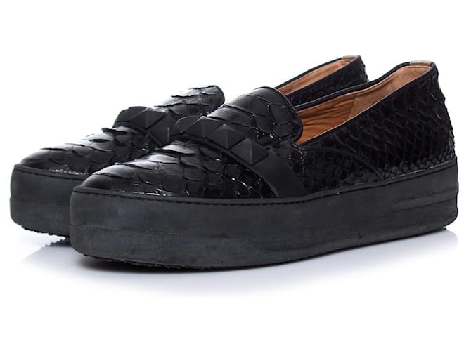 Autre Marque Philou, Schwarze Slip-On-Sneaker aus Pythonleder.  ref.1003317