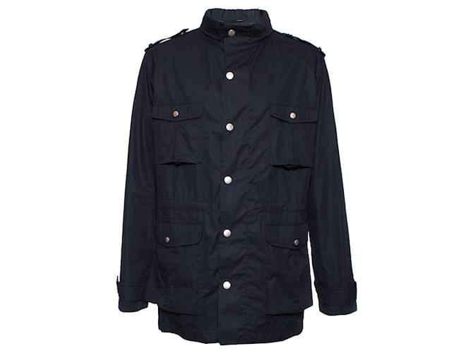 gucci, Wind jacket with hidden hood Blue Cotton  ref.1003326