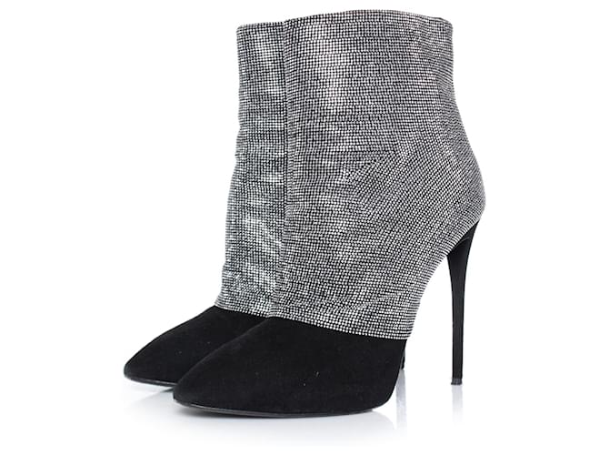 Giuseppe Zanotti, crystal mesh ankle boots Black Suede  ref.1003331