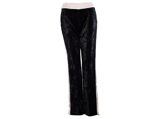 Chanel, Pantalon de sport en velours. Noir  ref.1003338