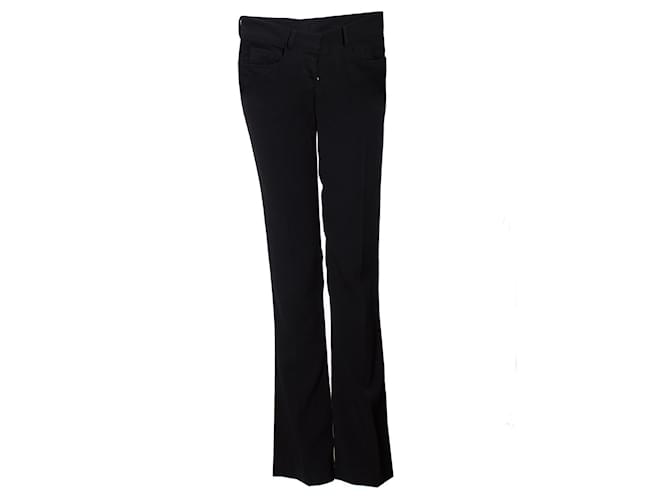 Prada, Black rib trousers.  ref.1003350