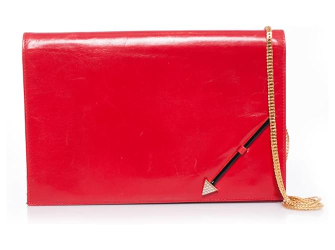 Valentino, Vintage red high shine leather shoulder bag  ref.1003364