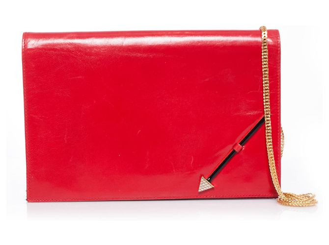 Valentino, Vintage red high shine leather shoulder bag