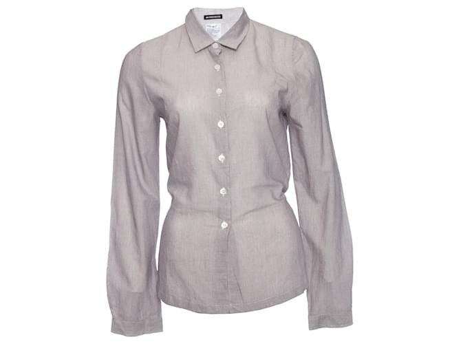 Ann Demeulemeester, camicia a righe con fiocco Nero Bianco Cotone  ref.1003365