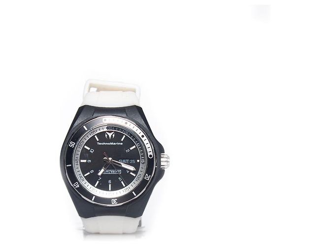 Autre Marque Tecnomarina, Orologio in gomma in bianco e nero