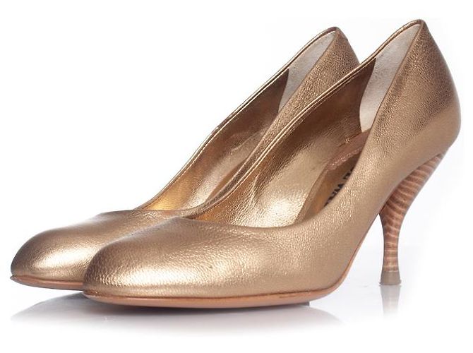 Autre Marque Paul Warmer, Goldene Lederpumps