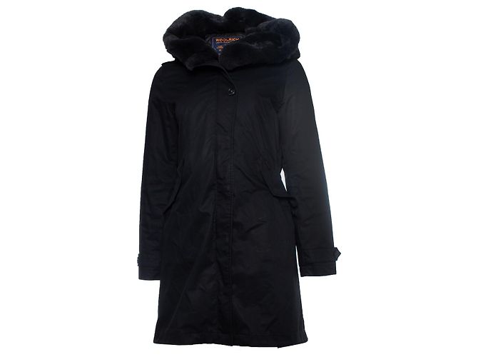 WOOLRICH, parka en fourrure à capuche noire