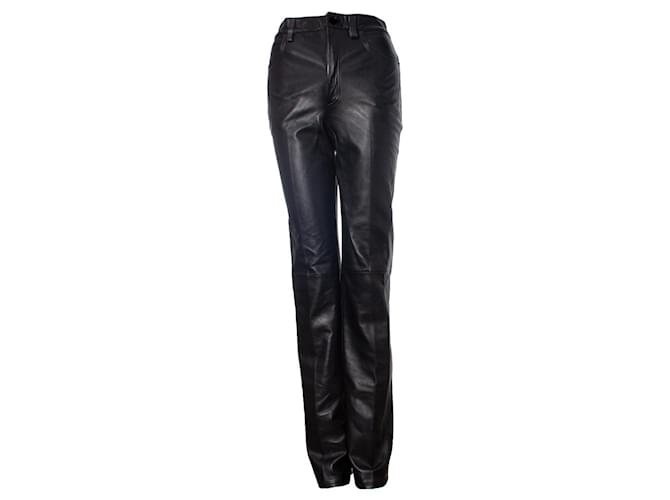 Alexander Wang, Pantalons en cuir Noir  ref.1003399