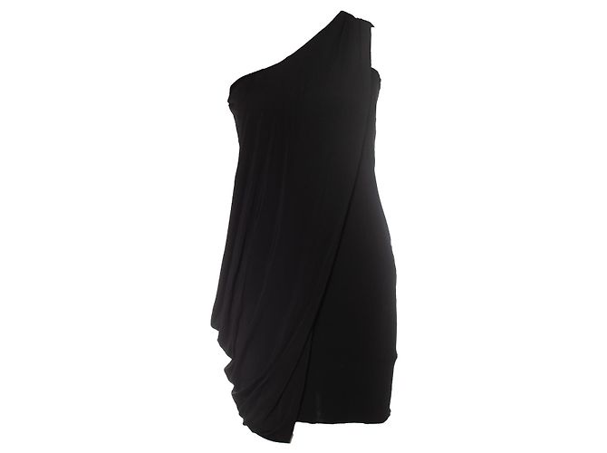 Autre Marque Diane von Furstenberg, drapiertes Kleid mit einer Schulter Schwarz