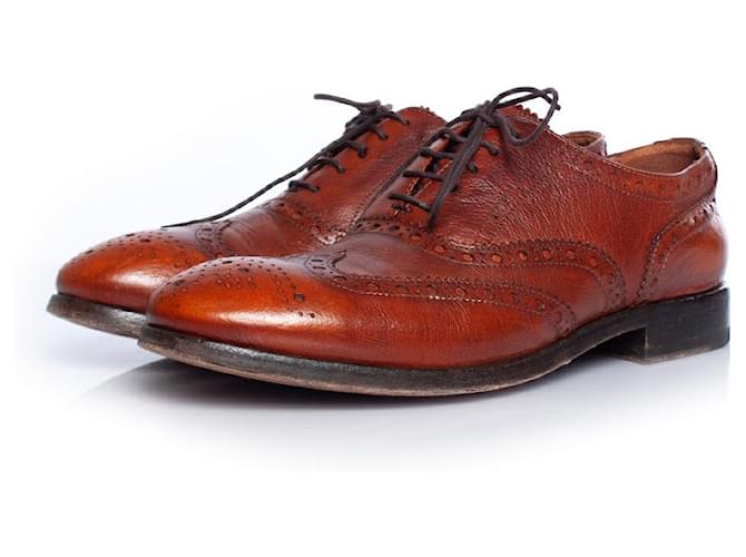 Paul Smith, Chaussures à lacets en cuir Broque Marron  ref.1003429