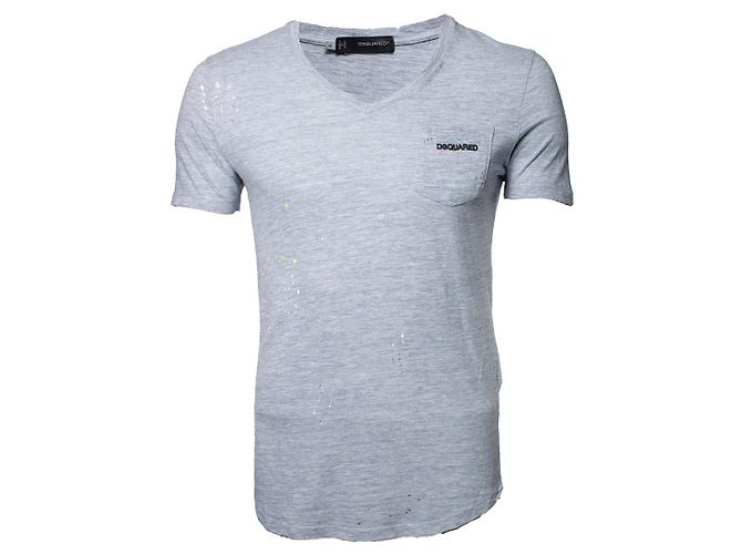 Dsquared2, camiseta cinza com design irregular