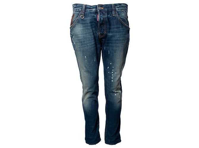Dsquared2, blue jeans con graffi e macchie di vernice 
