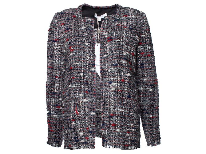 IRO, giacca grigia in bouclé con filati multicolor Grigio