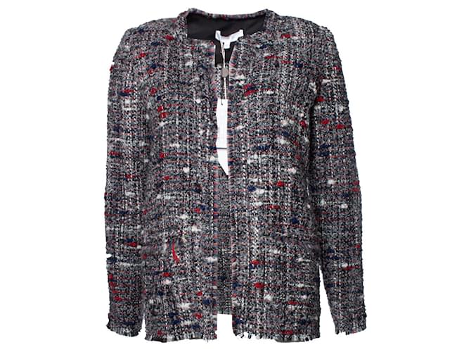 IRO, veste bouclée grise avec fils multicolores Laine  ref.1003461