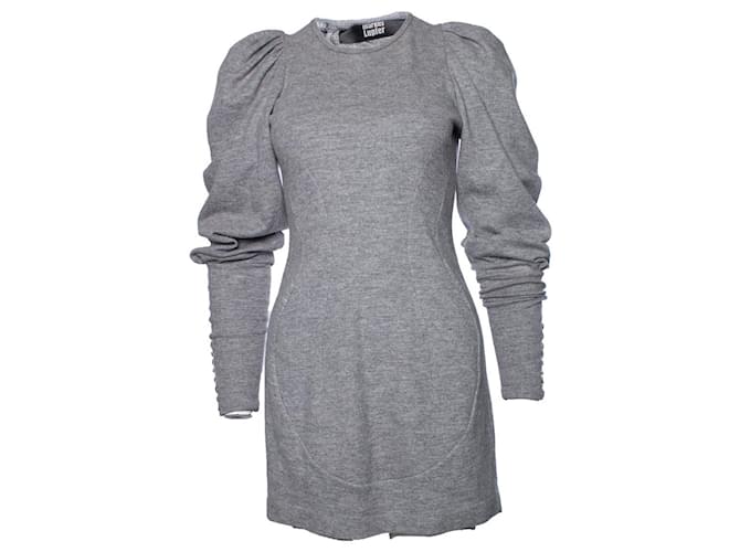 Markus Lupfer, Grey wool dress with balloon sleeves  ref.1003464