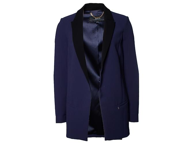 Elisabetta Franchi, Blue blazer with black revert Polyester  ref.1003468