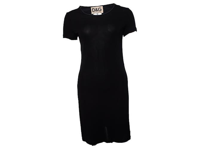 DOLCE & GABBANA, Black stretch dress Viscose  ref.1003470