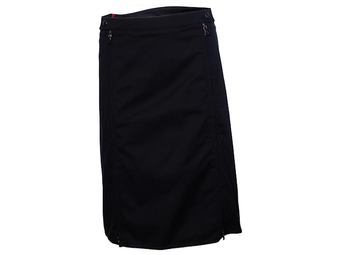 Prada, Black skirt with zippers Cotton  ref.1003484