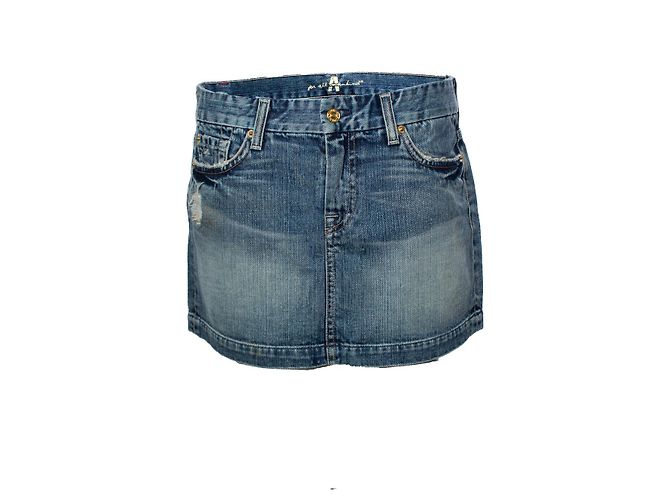 7 For All Mankind 7 Para toda a humanidade, saia jeans com strass Azul